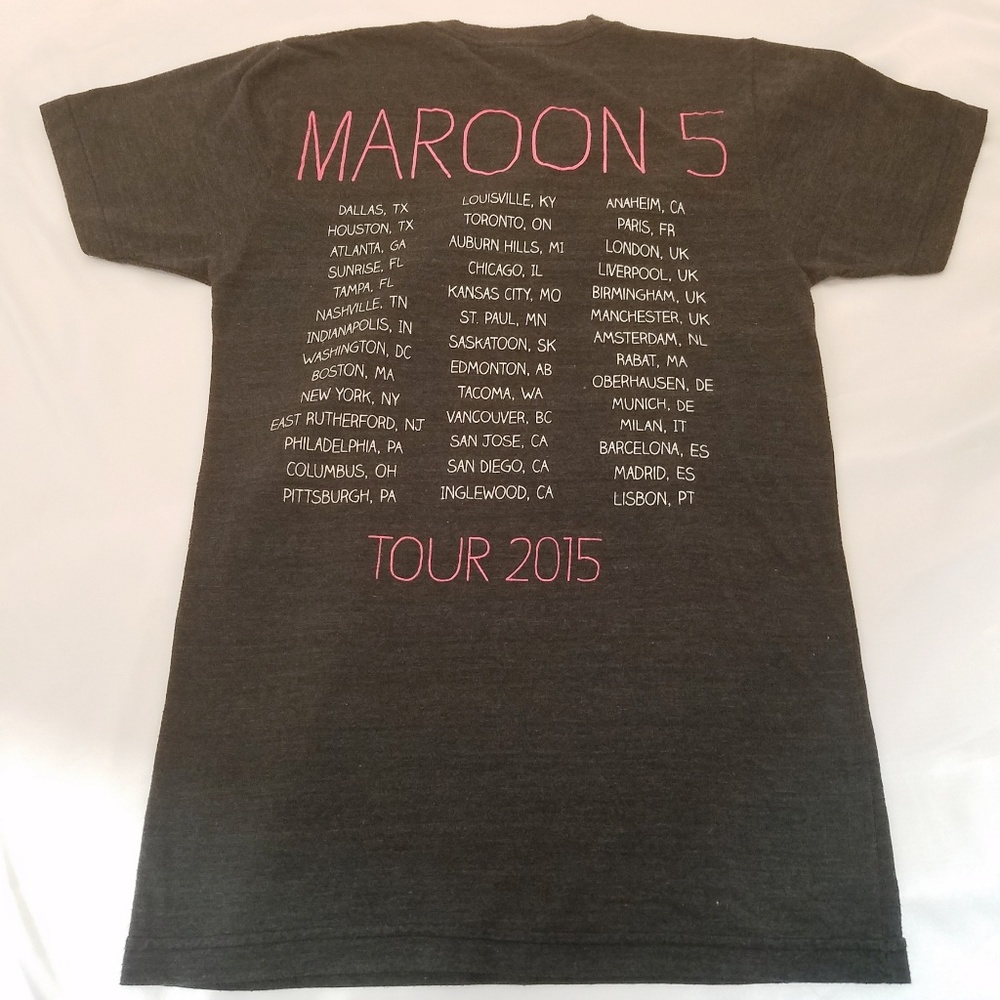 American Apparel | Maroon 5 Tour 2015 T Shirt - Picture 2 of 4